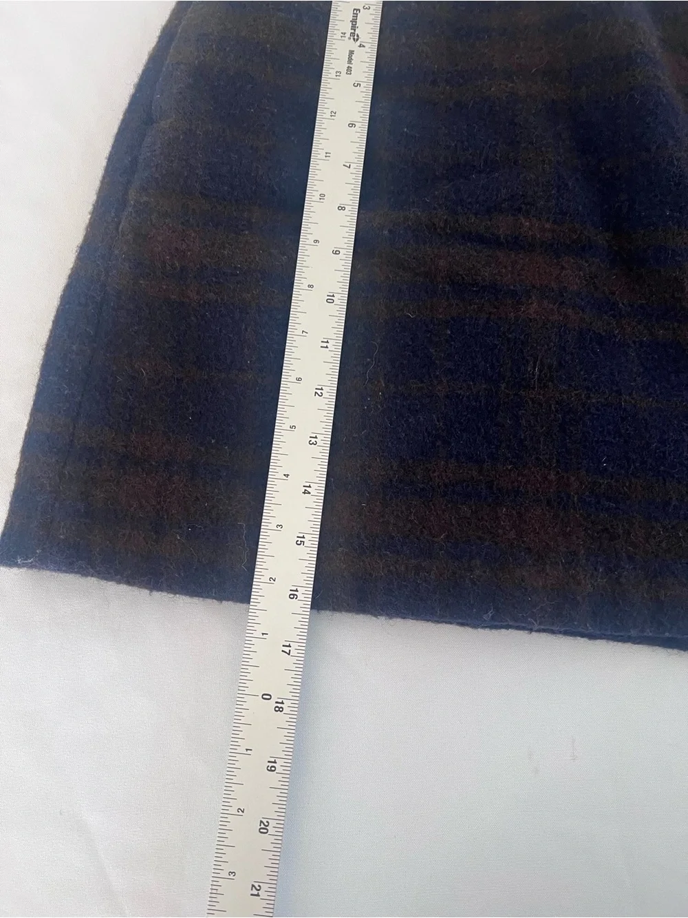 Uniqlo Wool Classic Navy Plaid Wool Mini Skirt